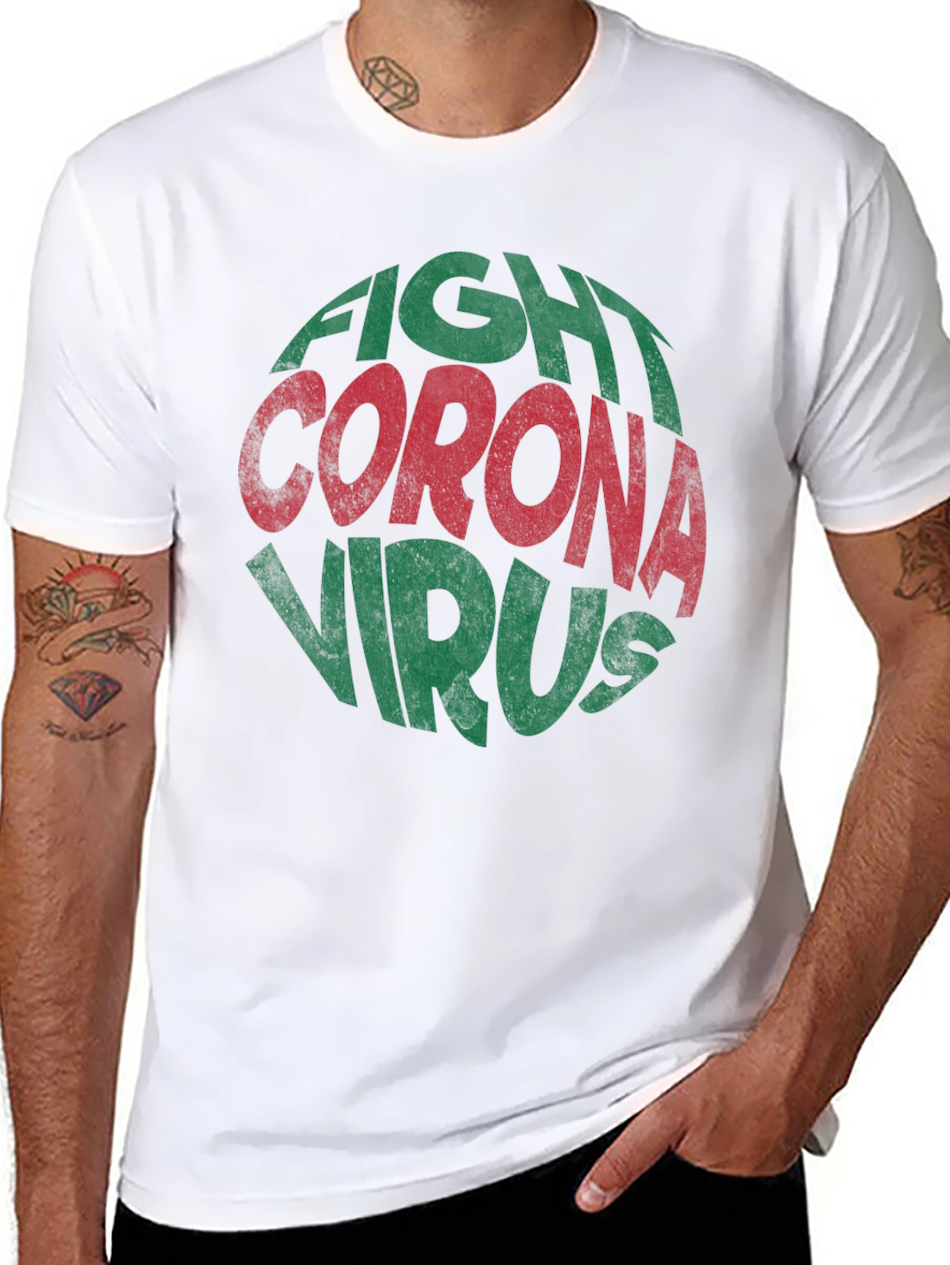 Fight Corona Virus Graphic Print T-Shirt