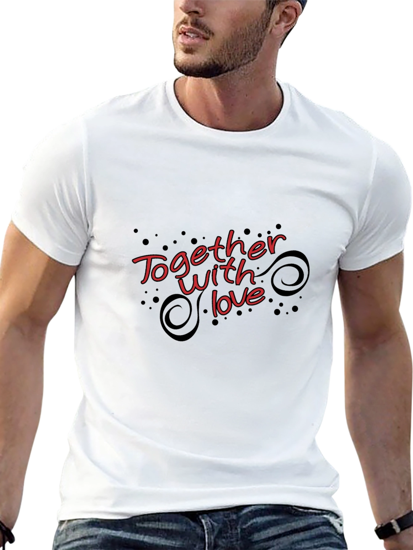 Together With Love Black Graphic T-Shirt