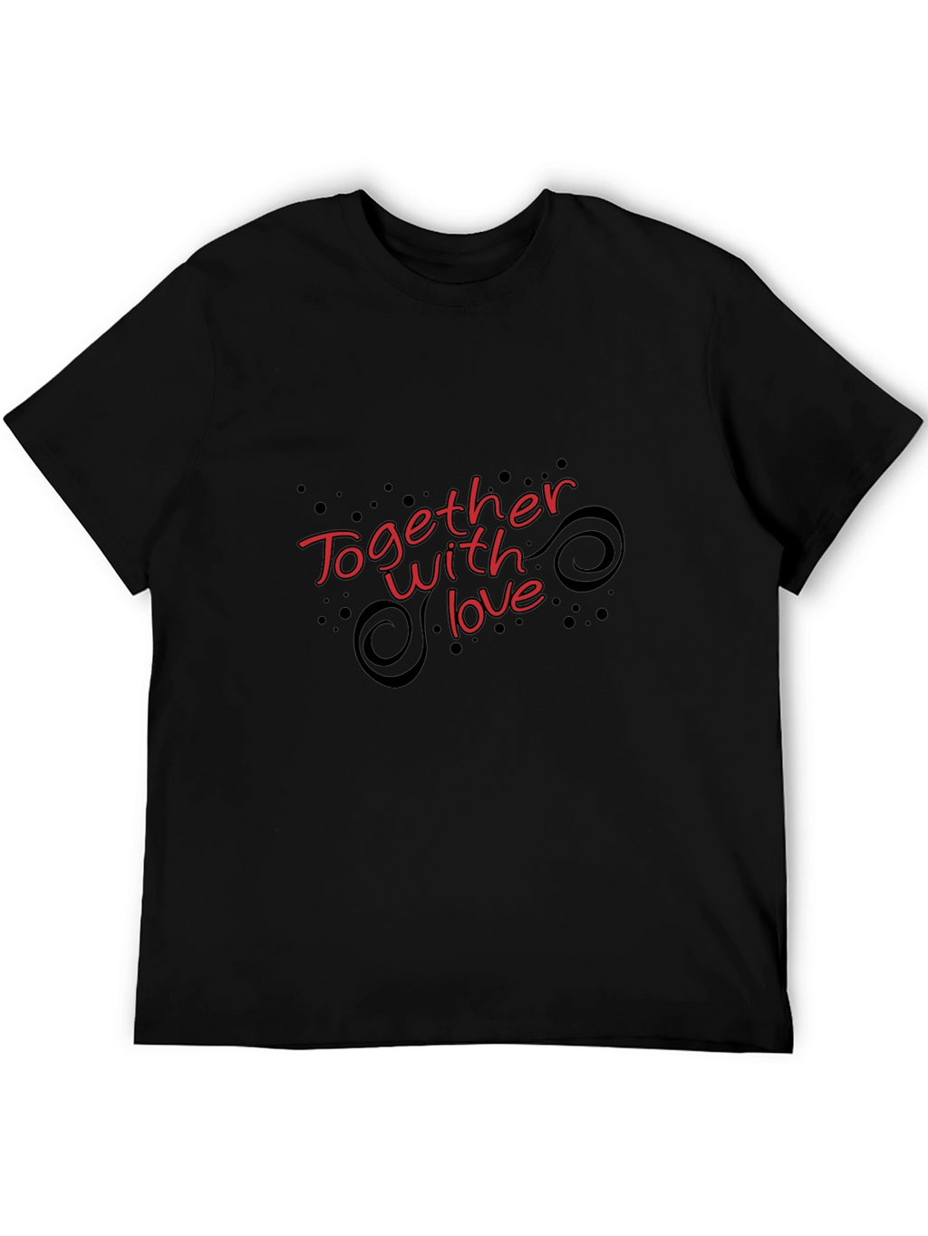 Together With Love Black Graphic T-Shirt