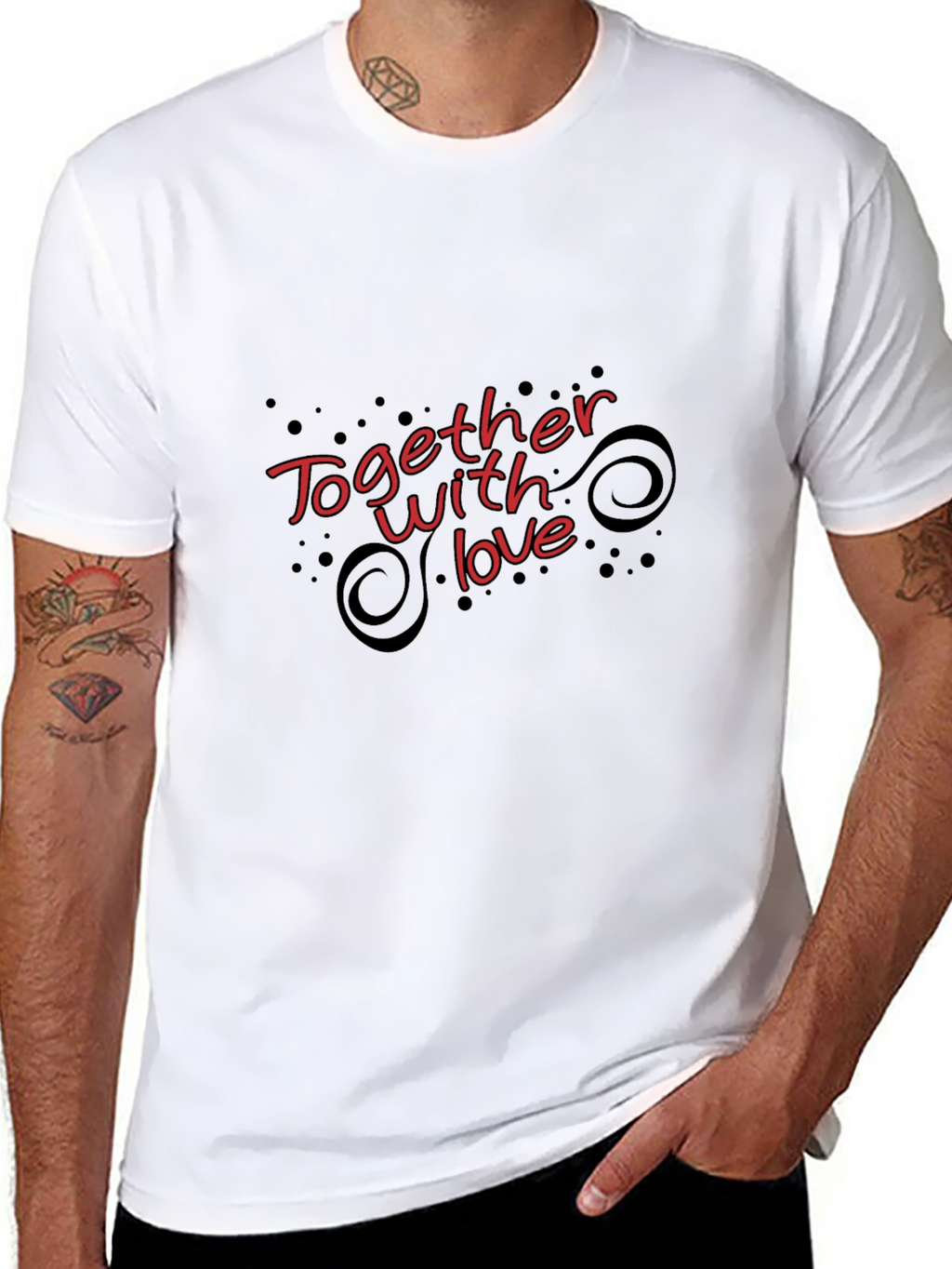 Together With Love Black Graphic T-Shirt