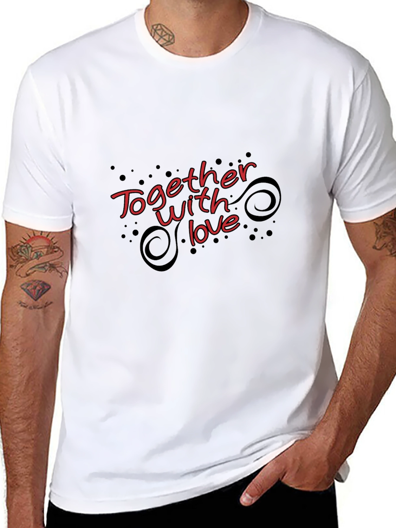 Together With Love Black Graphic T-Shirt
