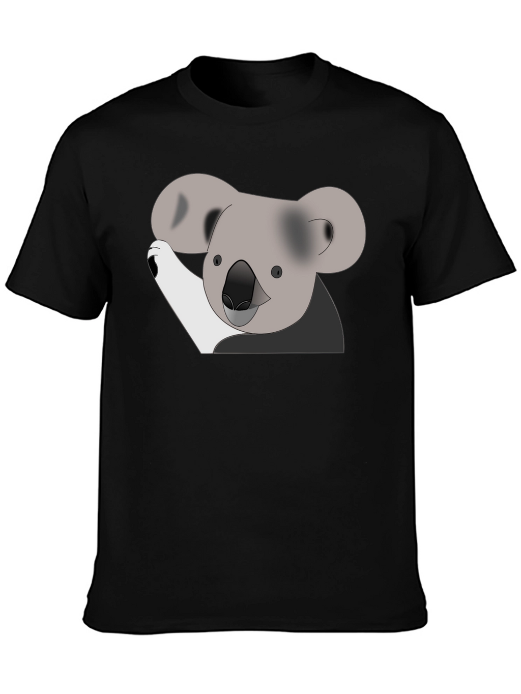 Koala Graphic Print Black T-Shirt