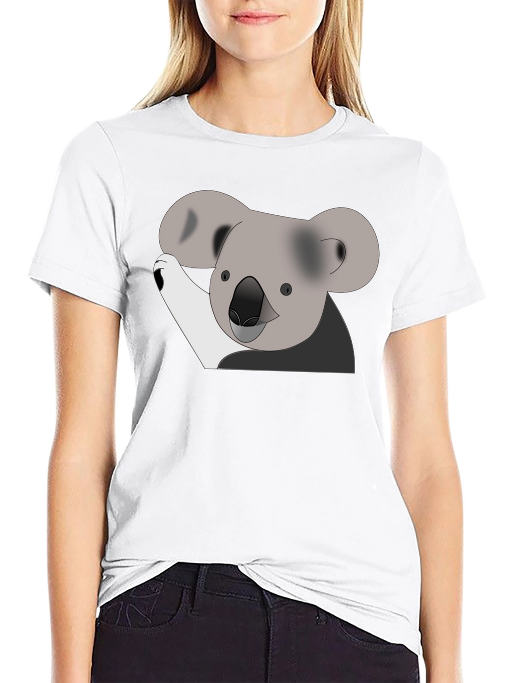 Koala Graphic Print Black T-Shirt