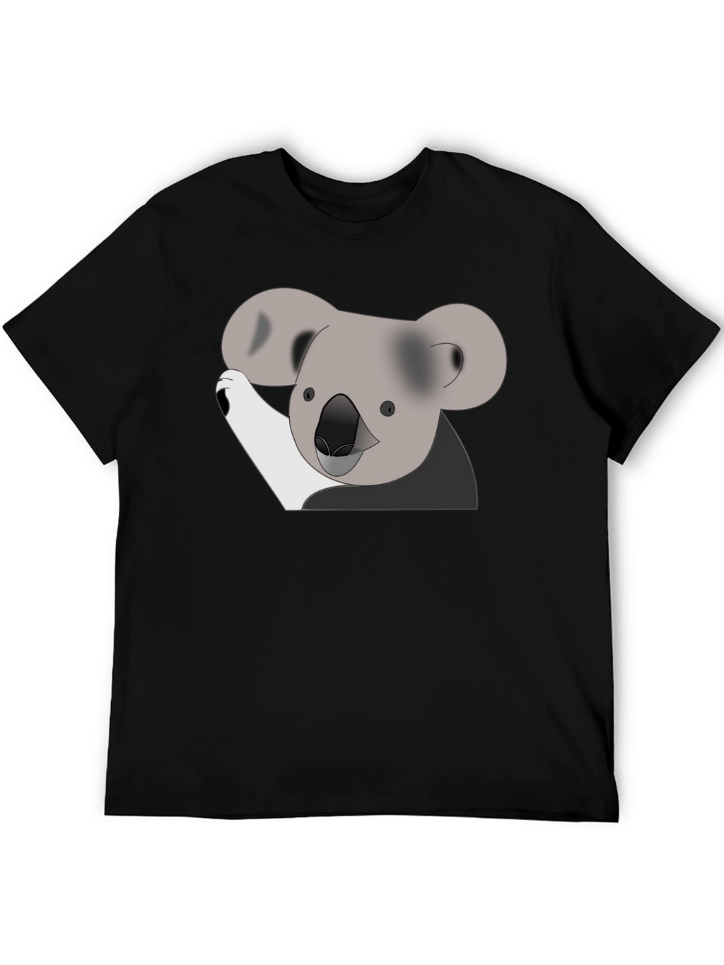 Koala Graphic Print Black T-Shirt