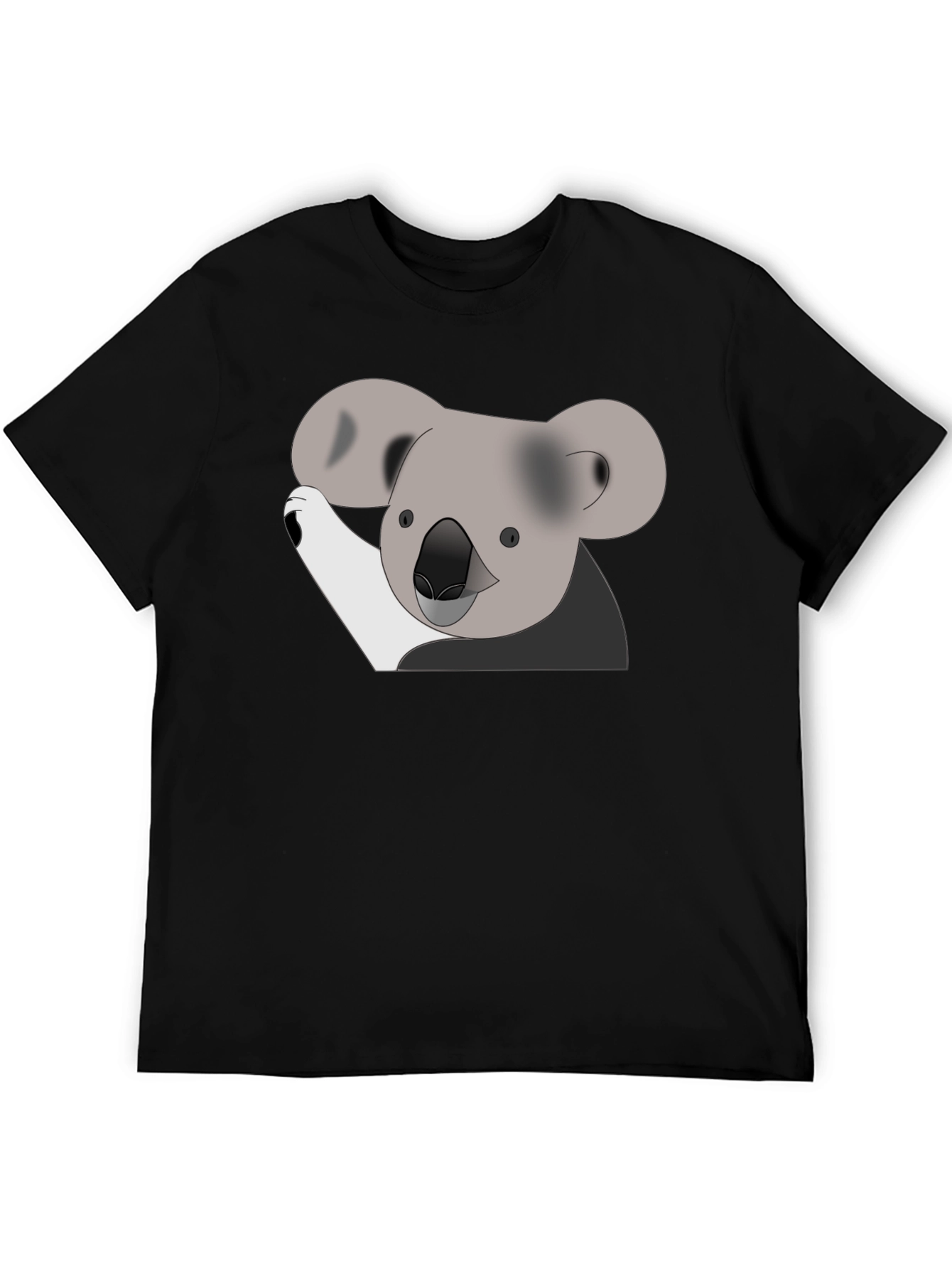 Koala Graphic Print Black T-Shirt