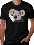 Koala Graphic Print Black T-Shirt