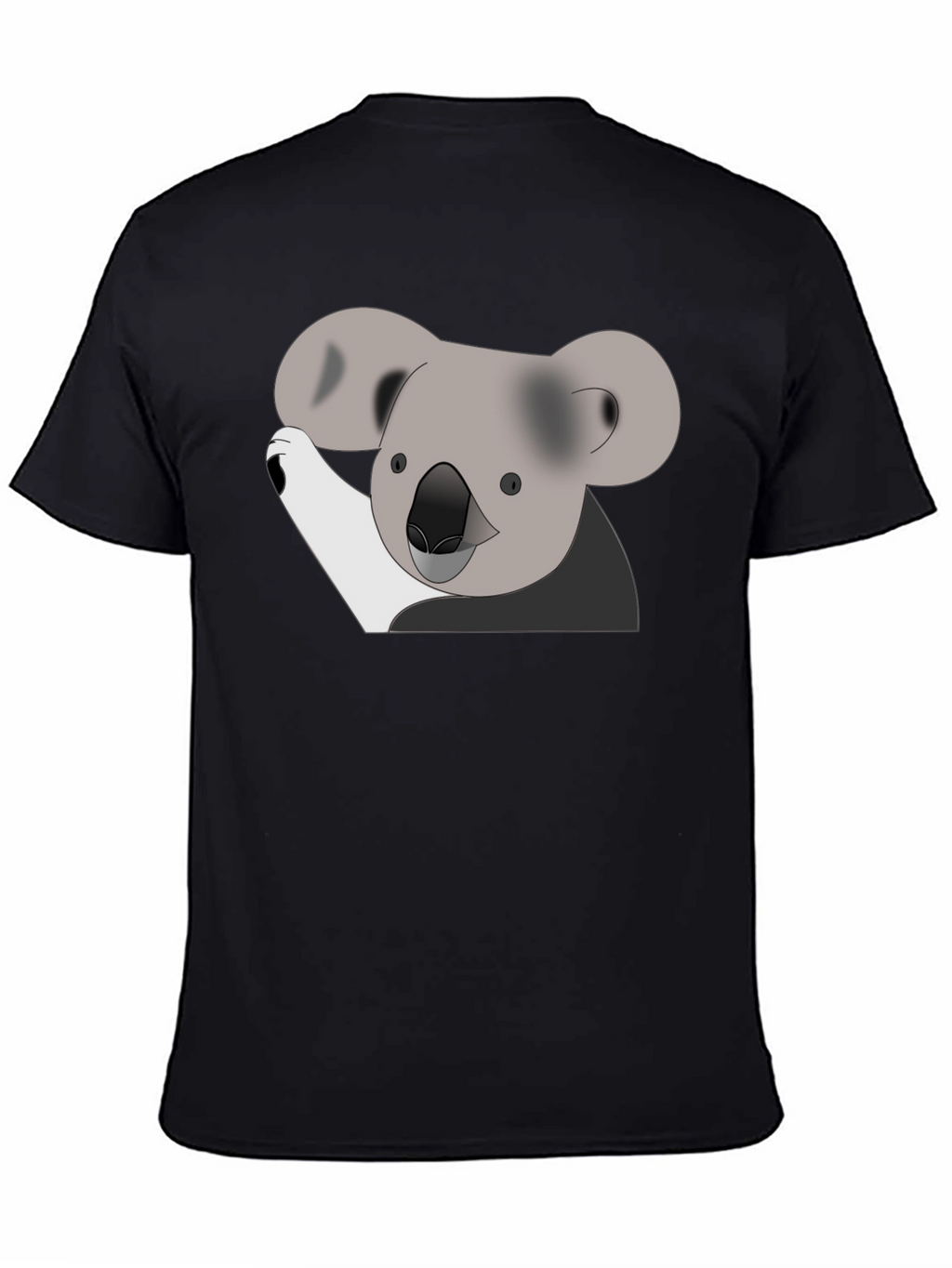 Koala Graphic Print Black T-Shirt