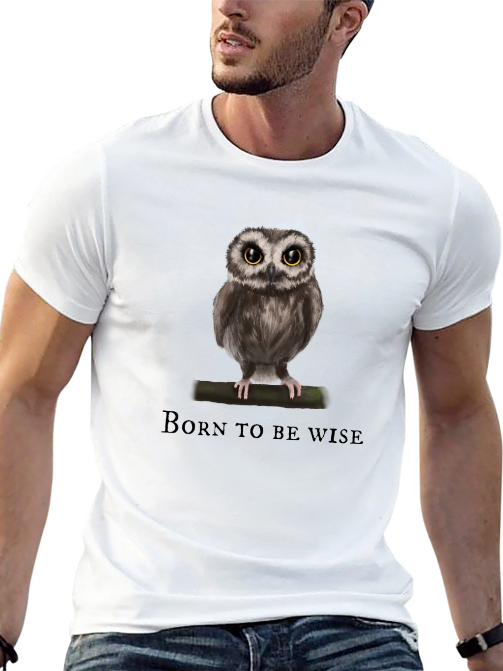 Born to be Wise Owl Graphic T-Shirt