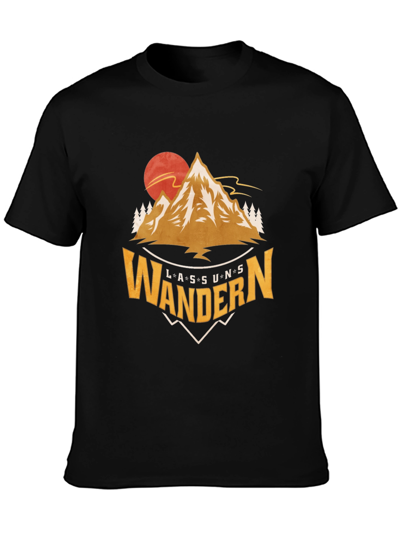 Lass Uns Wandern Graphic Tee - Mountain Adventure Shirt