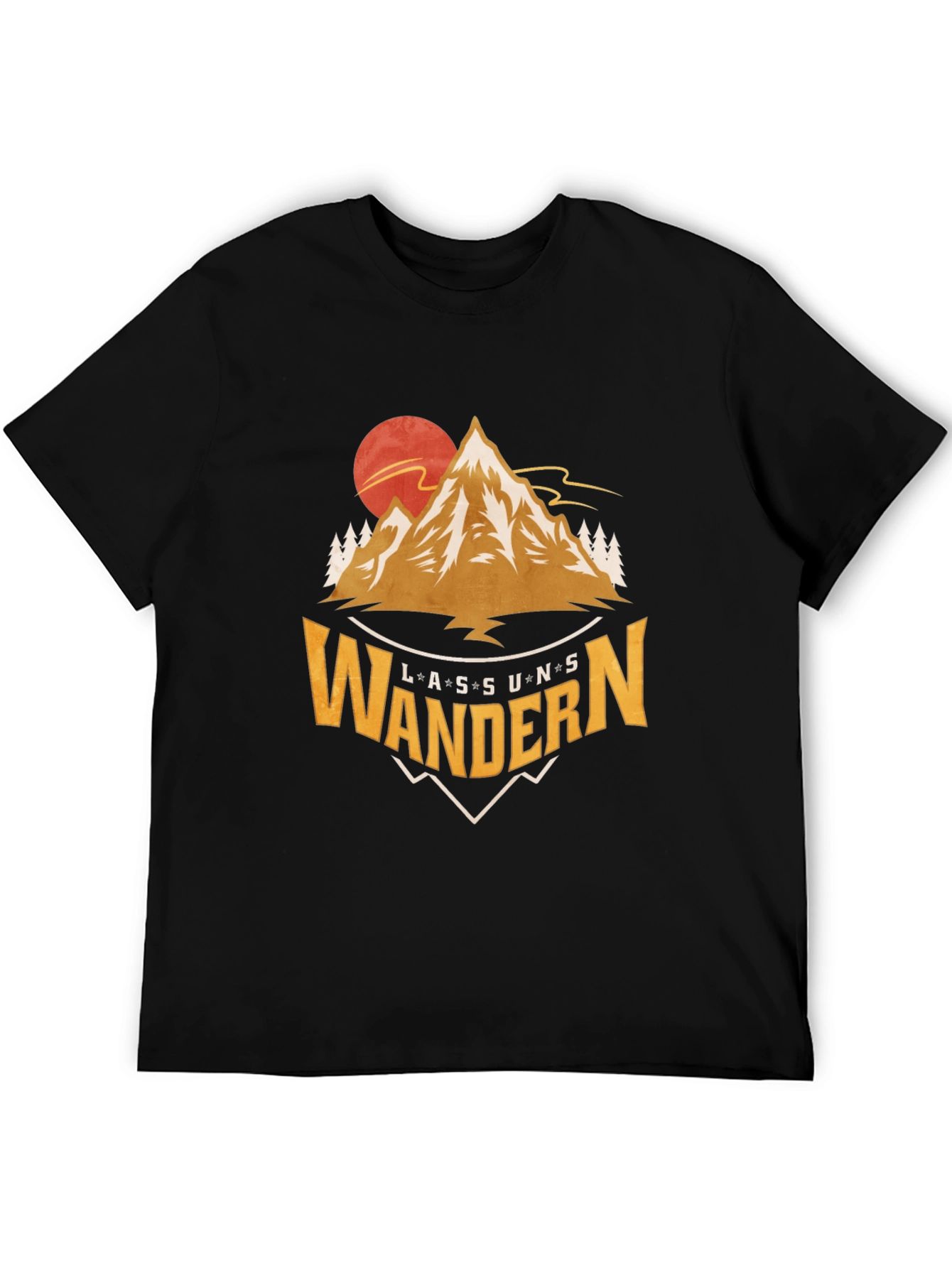 Lass Uns Wandern Graphic Tee - Mountain Adventure Shirt