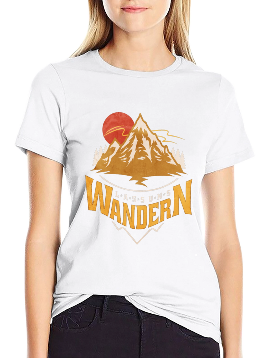Lass Uns Wandern Graphic Tee - Mountain Adventure Shirt