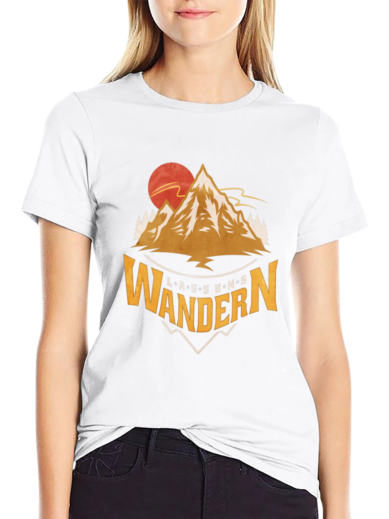 Lass Uns Wandern Graphic Tee - Mountain Adventure Shirt