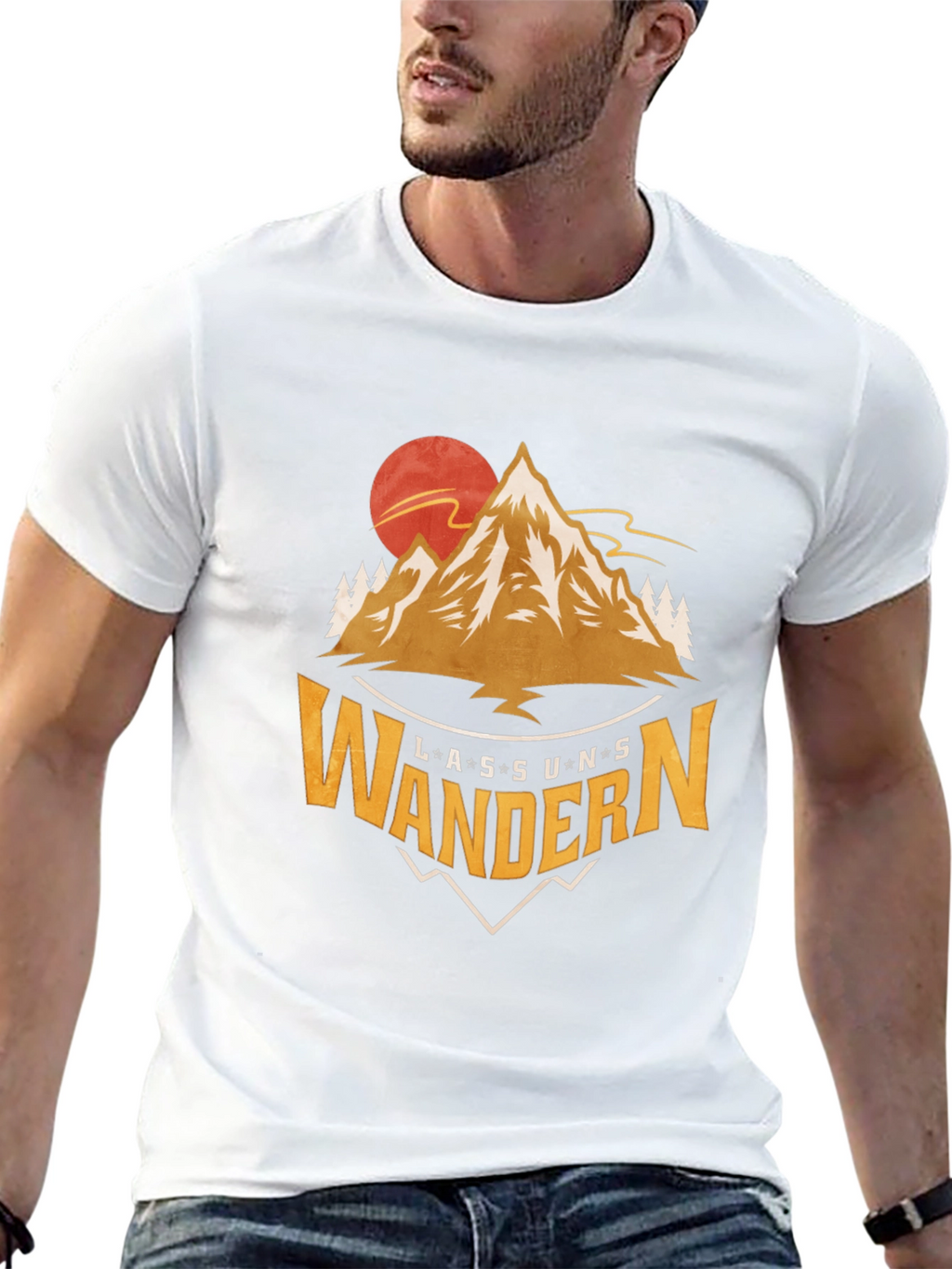 Lass Uns Wandern Graphic Tee - Mountain Adventure Shirt