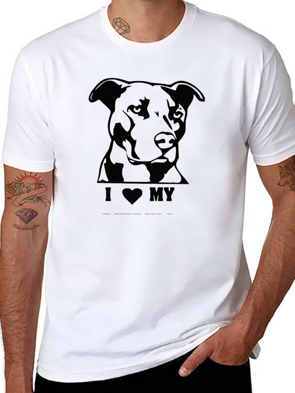 I Love My Dog Black T-Shirt