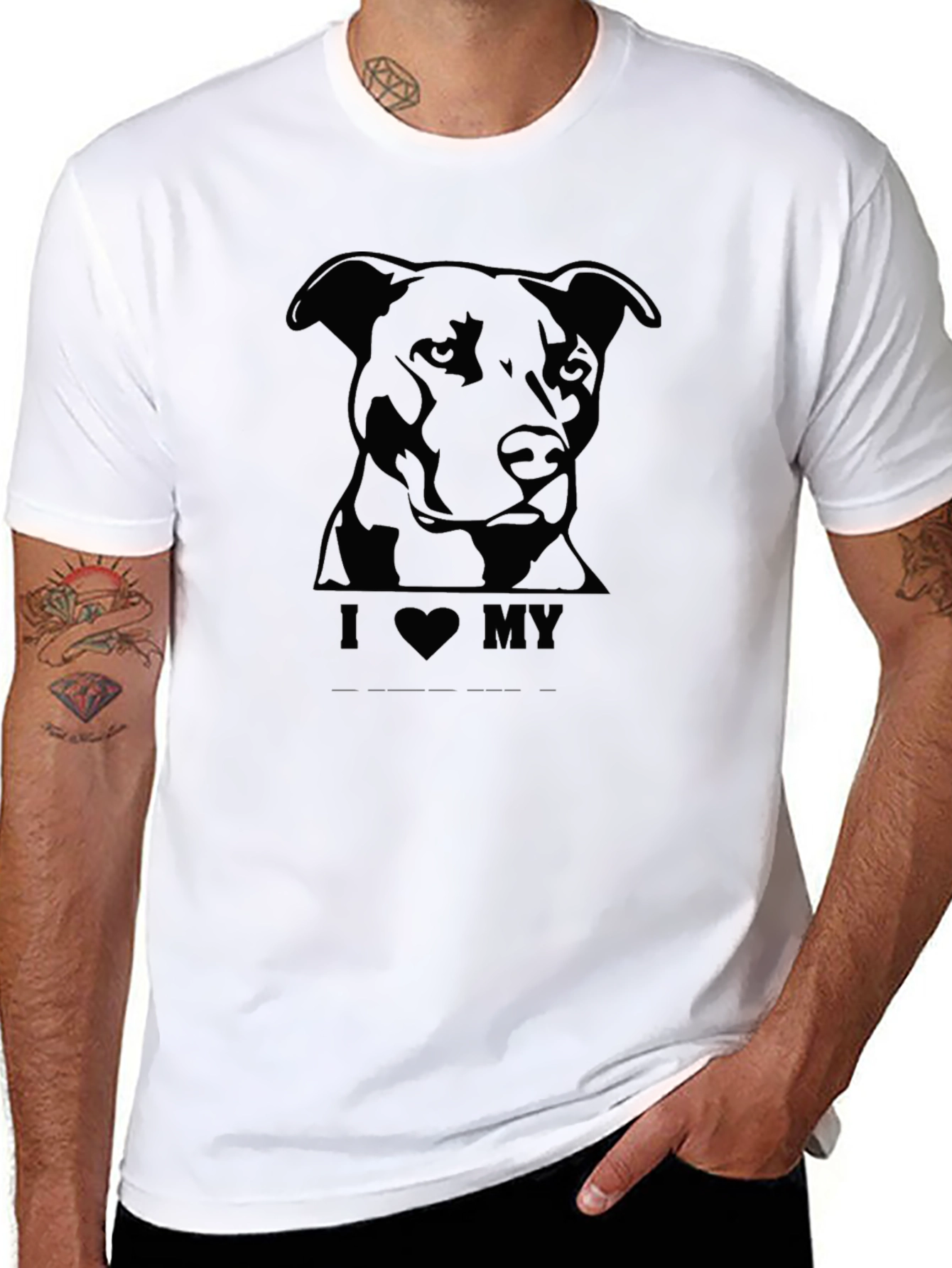 I Love My Dog Black T-Shirt