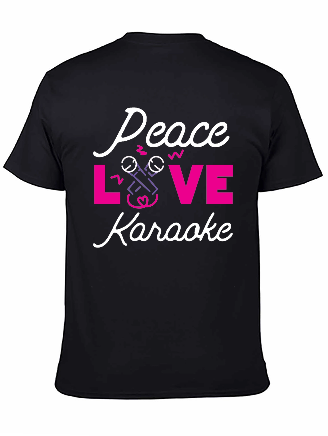 Peace Love Karaoke Graphic Tee - Trendy Music Lover Shirt