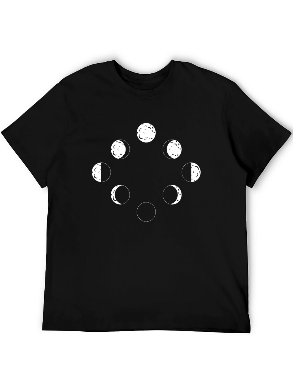 Lunar Phases Graphic Tee - Black Cotton T-Shirt