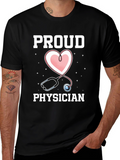Proud Physician T-Shirt - Heart Stethoscope Graphic Tee