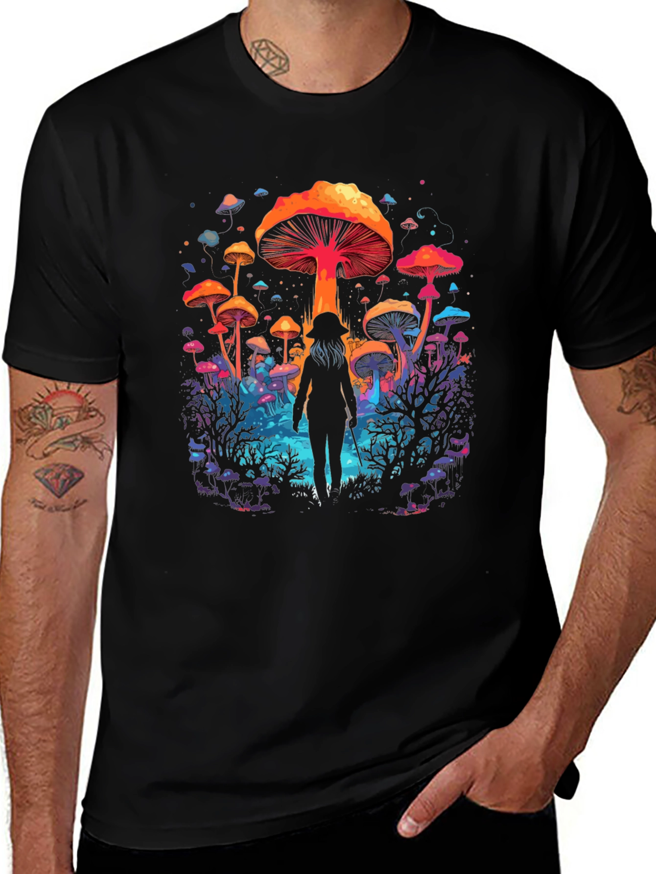 Mushroom Forest Graphic Tee - Unisex Soft Cotton T-Shirt