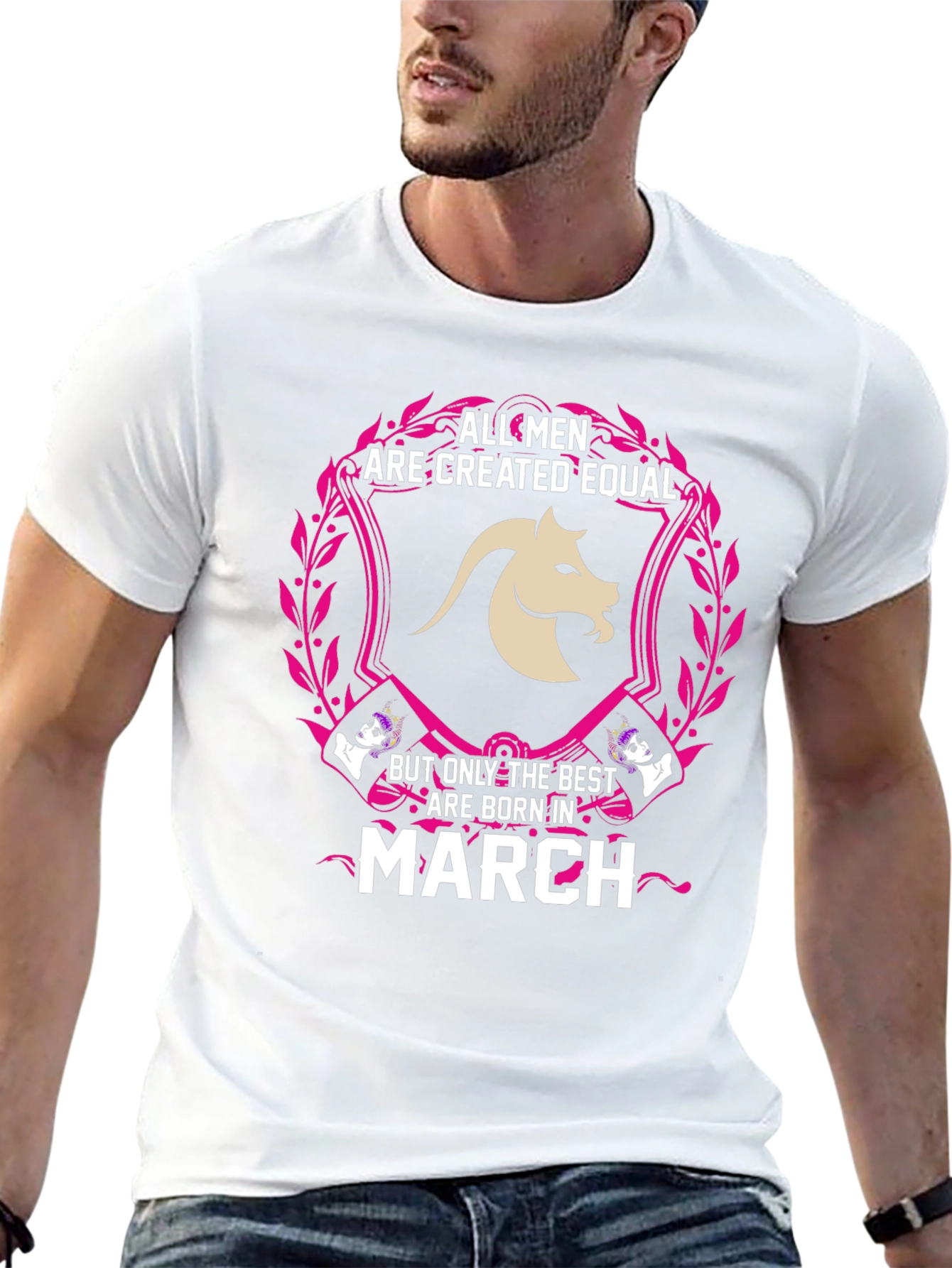 All Men Born Equal Best Are Born in March Black T-Shirt