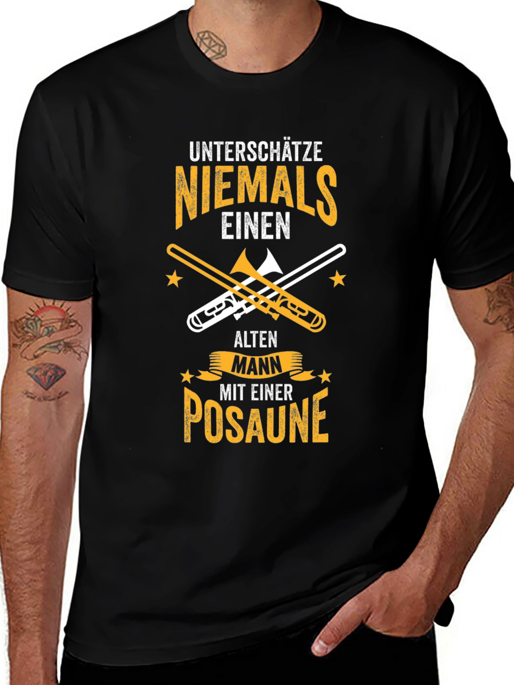 Unterschatze Niemals Posaune T-Shirt