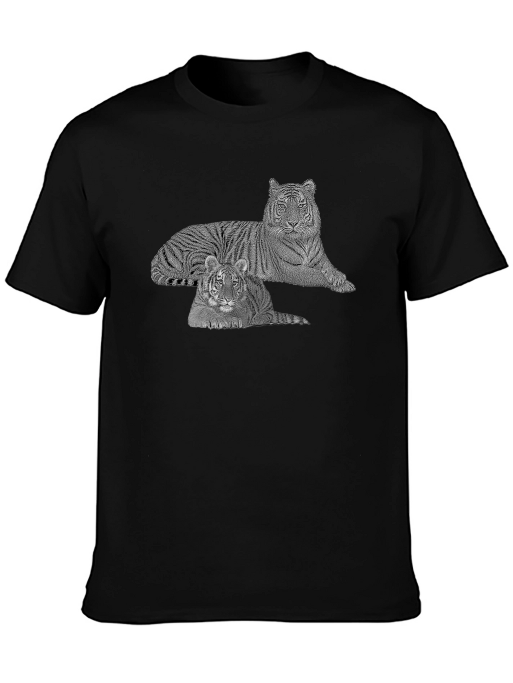 Tigers Graphic Print Black T-Shirt