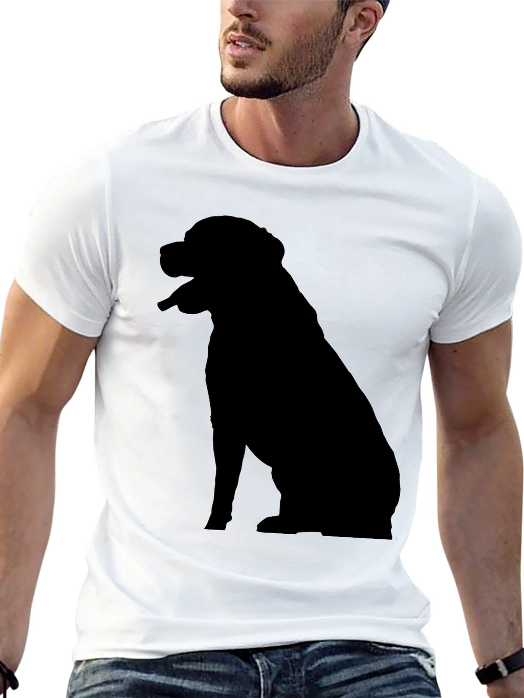 Dog Silhouette T-Shirt - Classic Black Tee
