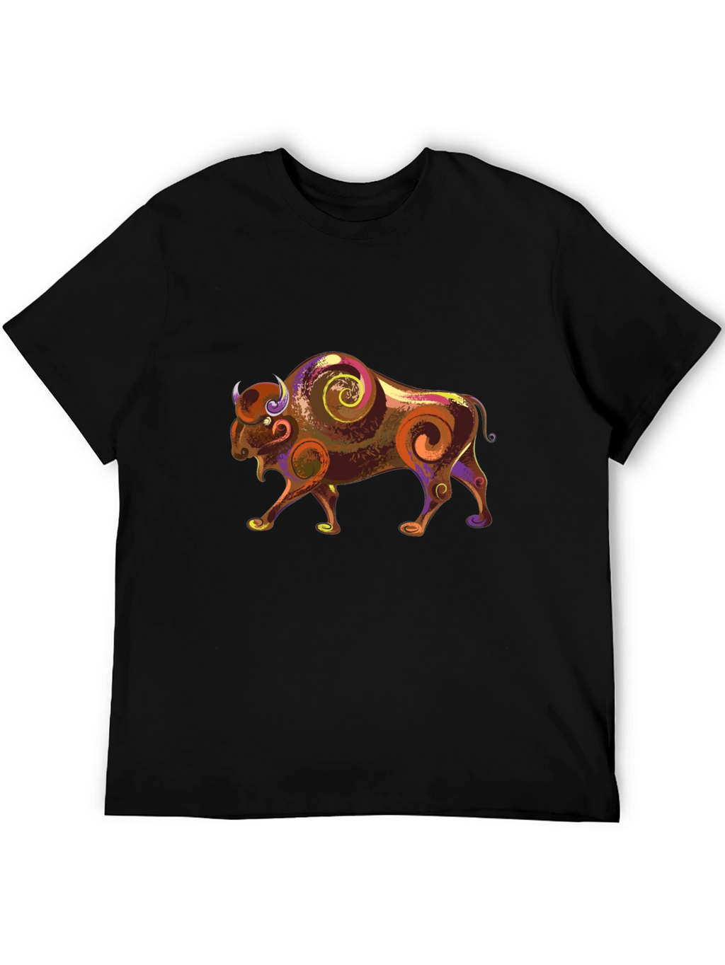 Bison Graphic Tee - Artistic Animal Print