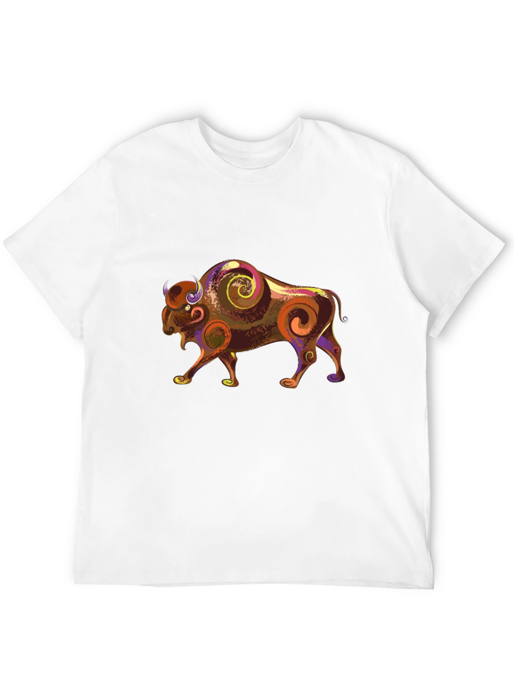 Bison Graphic Tee - Artistic Animal Print