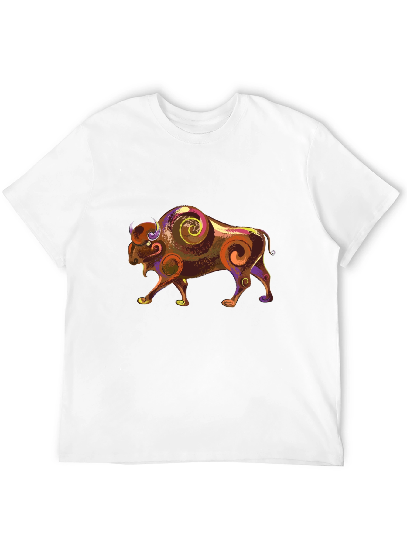 Bison Graphic Tee - Artistic Animal Print