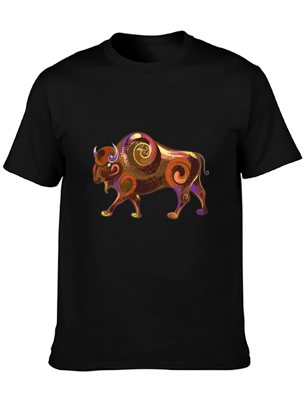 Bison Graphic Tee - Artistic Animal Print