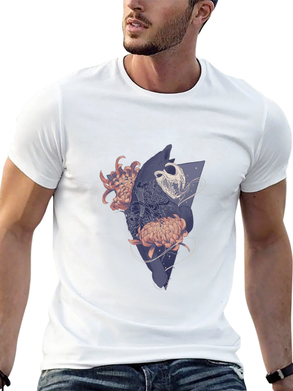 Skull & Floral Graphic T-Shirt