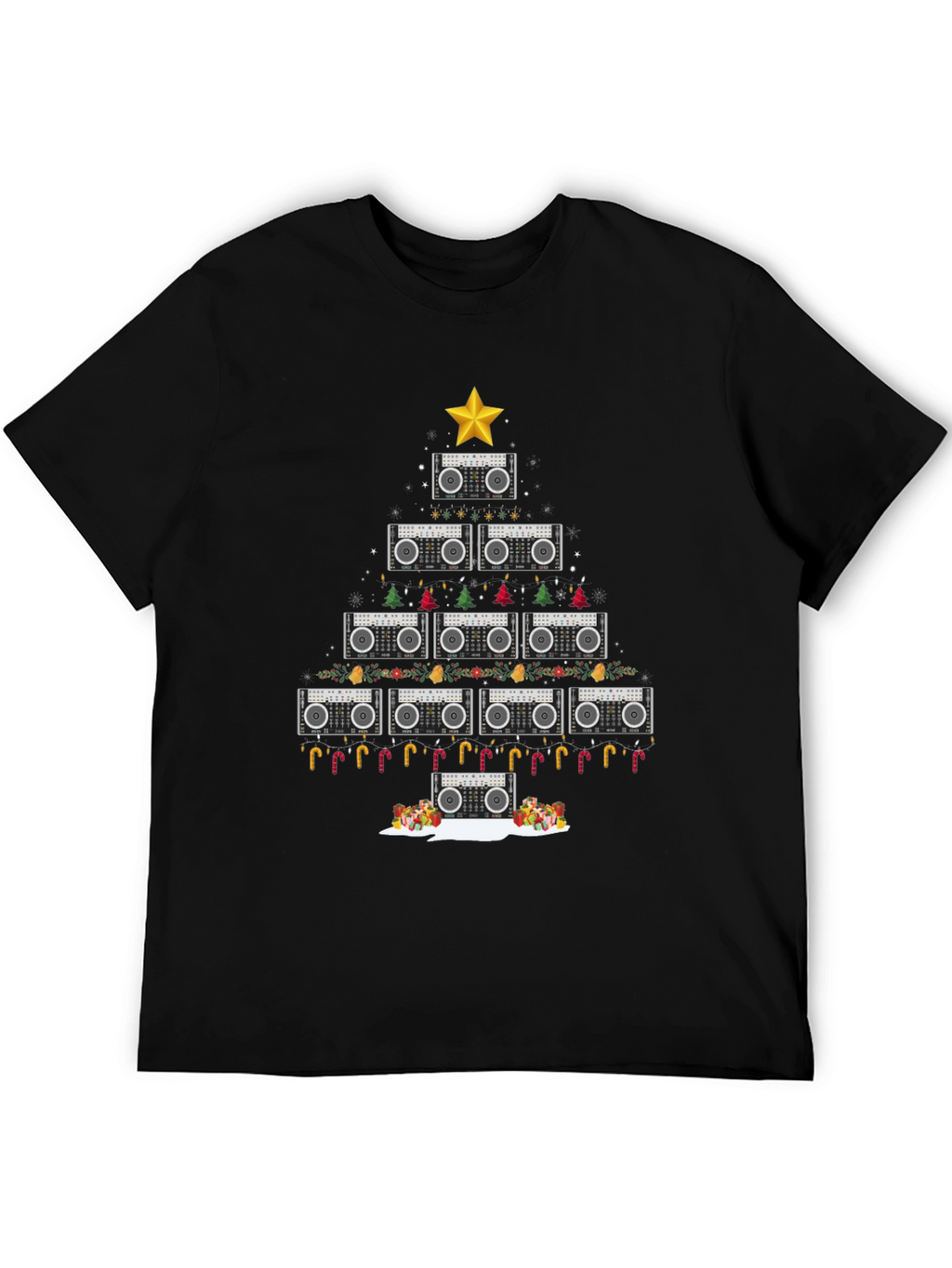 Boombox Christmas Tree T-Shirt