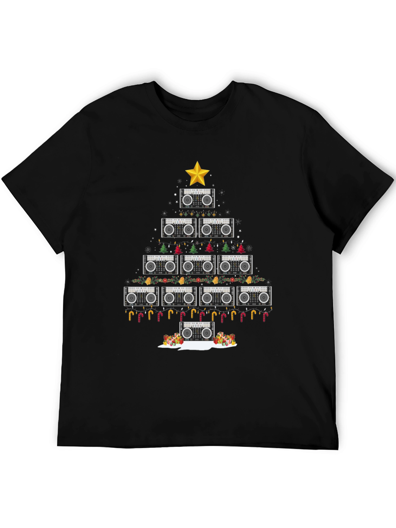 Boombox Christmas Tree T-Shirt