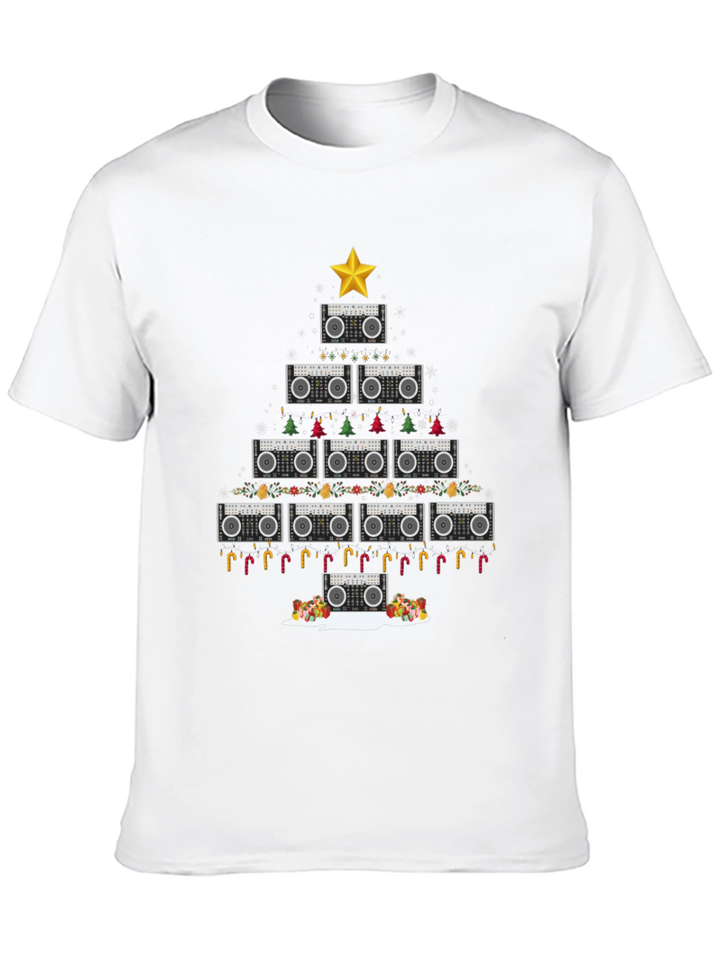 Boombox Christmas Tree T-Shirt