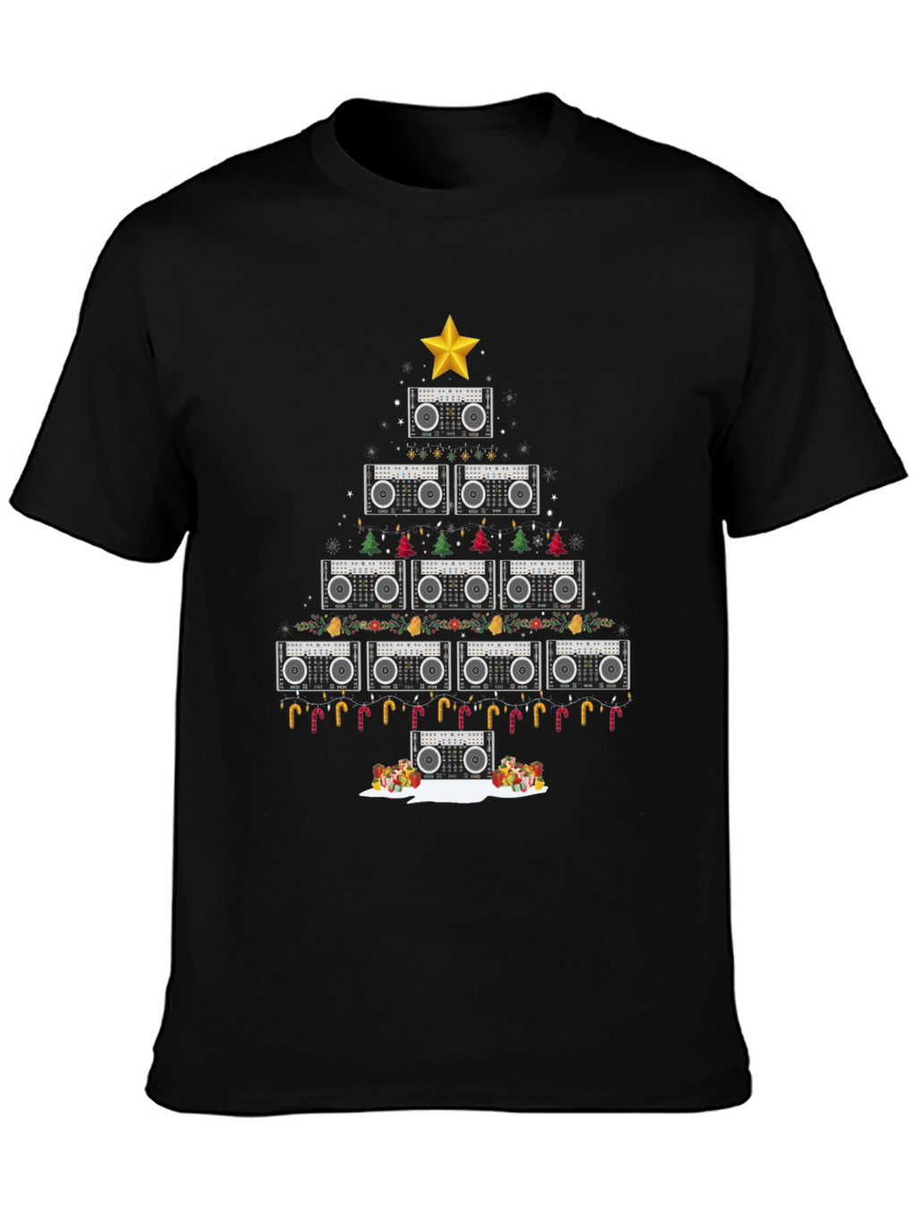 Boombox Christmas Tree T-Shirt