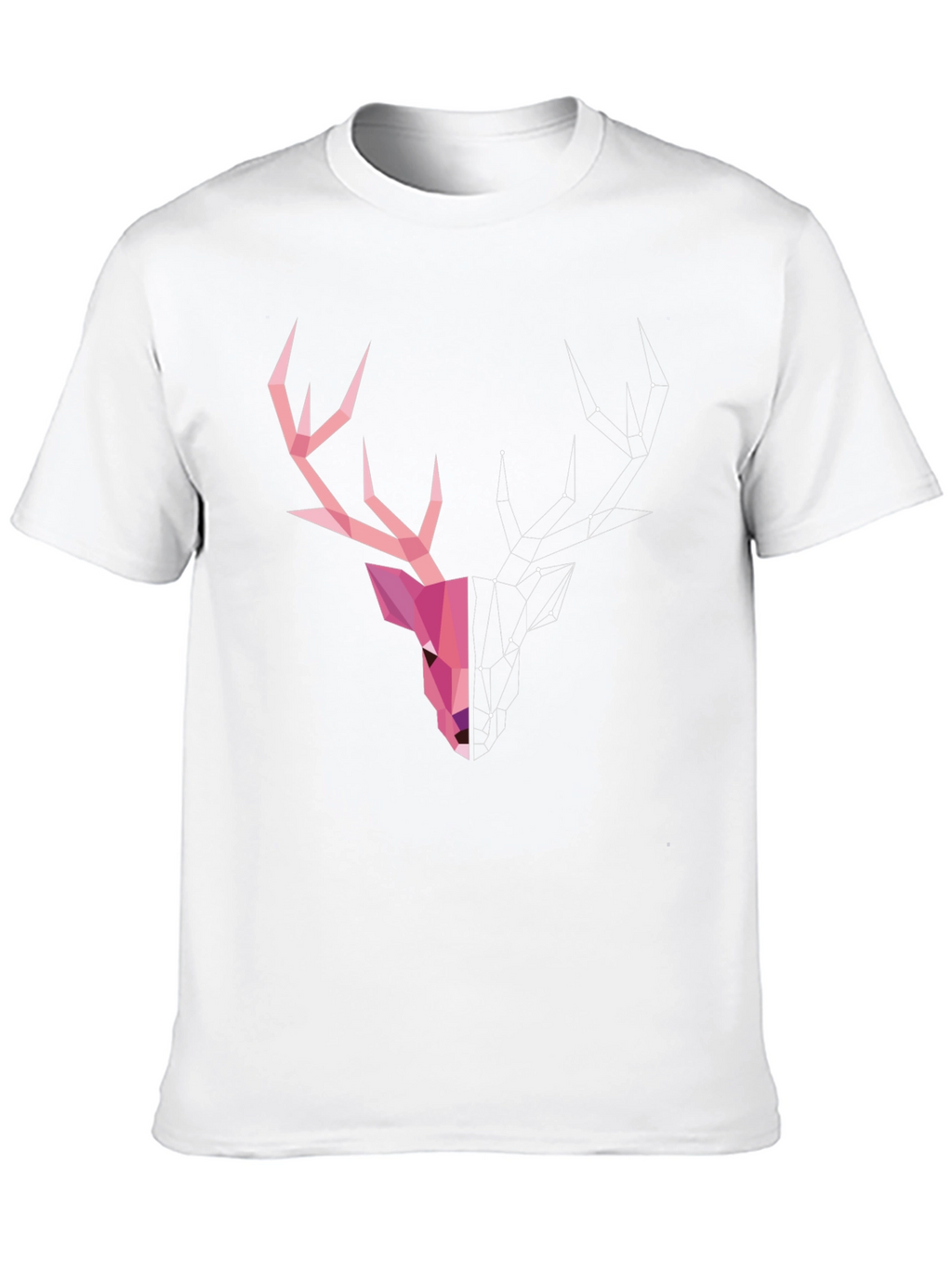 Geometric Deer Head Graphic T-Shirt - Modern Artistic Design