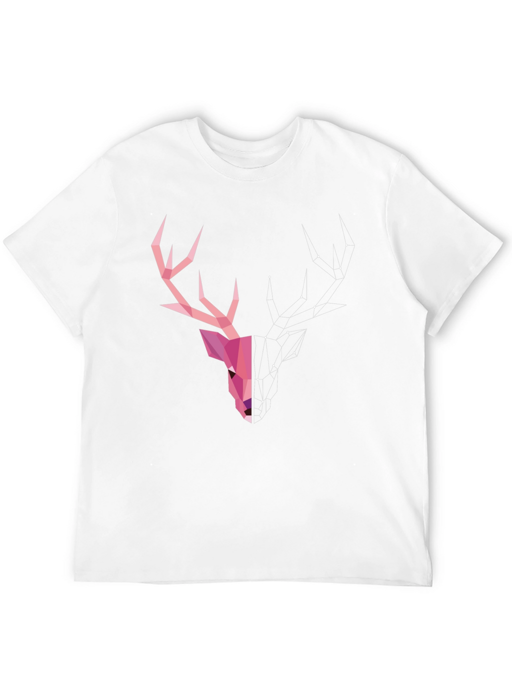Geometric Deer Head Graphic T-Shirt - Modern Artistic Design
