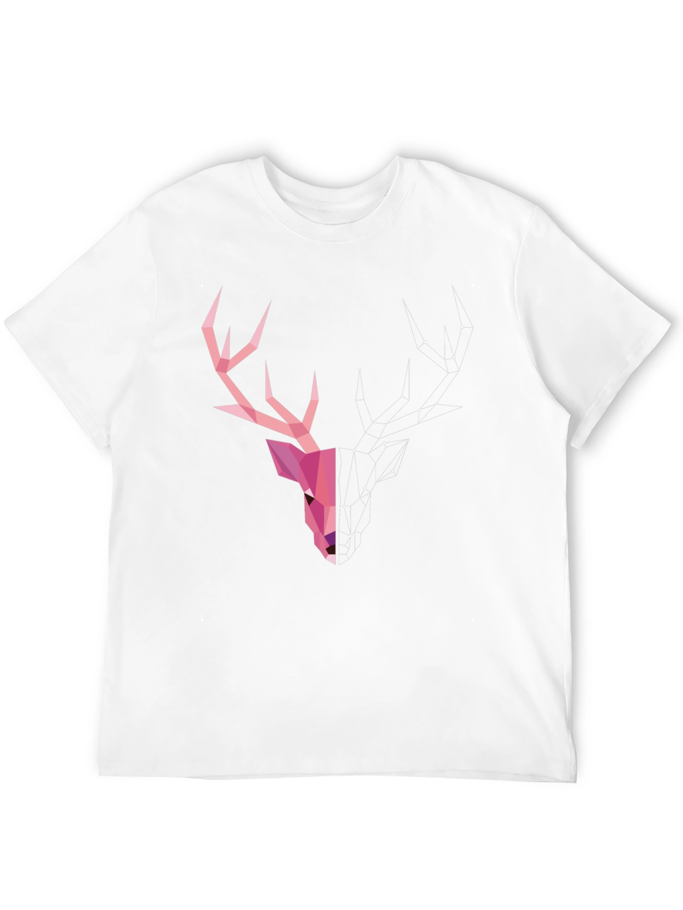 Geometric Deer Head Graphic T-Shirt - Modern Artistic Design