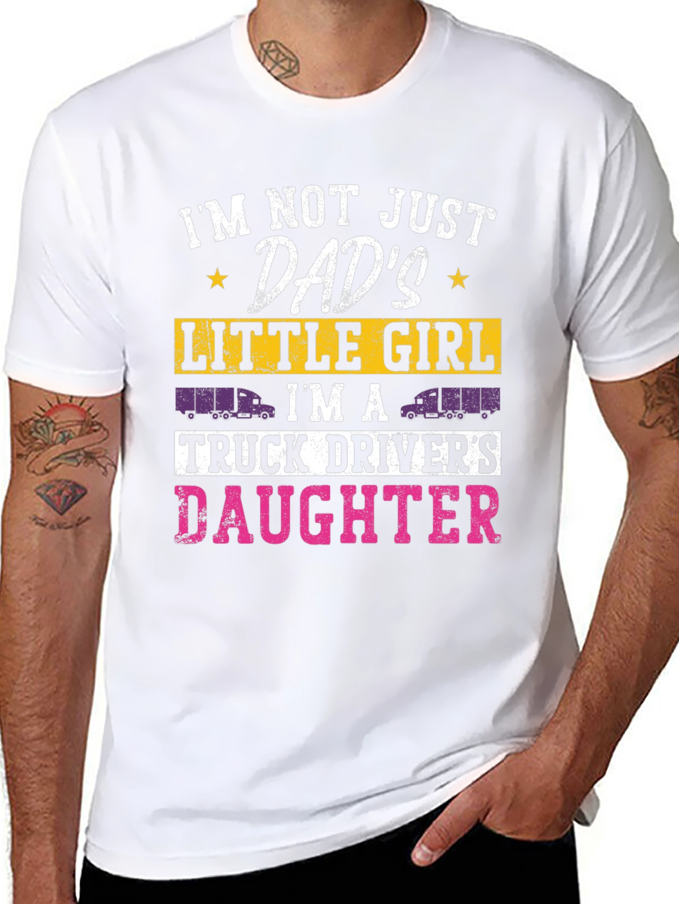 Truck Drivers Daughter Tee - Dads Little Girl