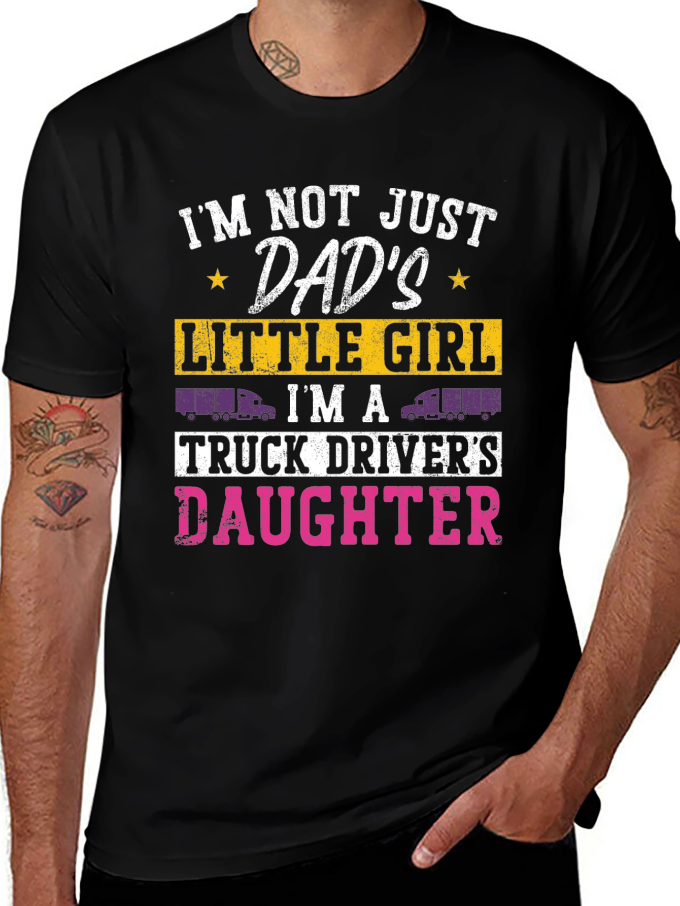 Truck Drivers Daughter Tee - Dads Little Girl