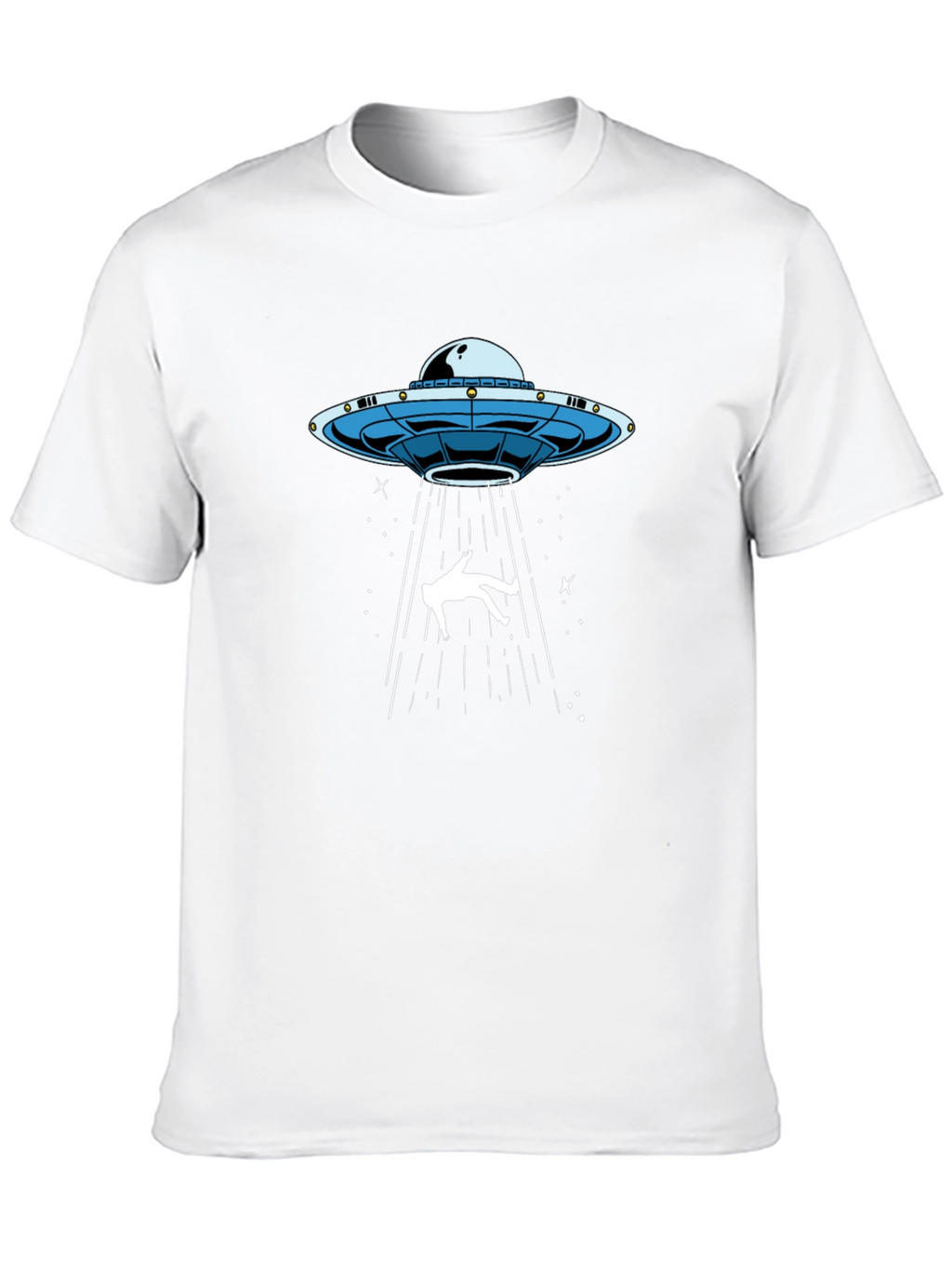 UFO Abduction Graphic Tee - Black Cotton T-Shirt