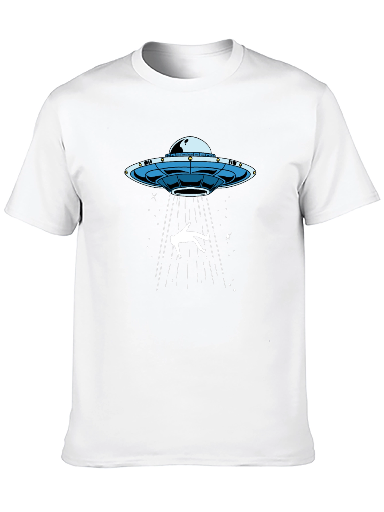 UFO Abduction Graphic Tee - Black Cotton T-Shirt