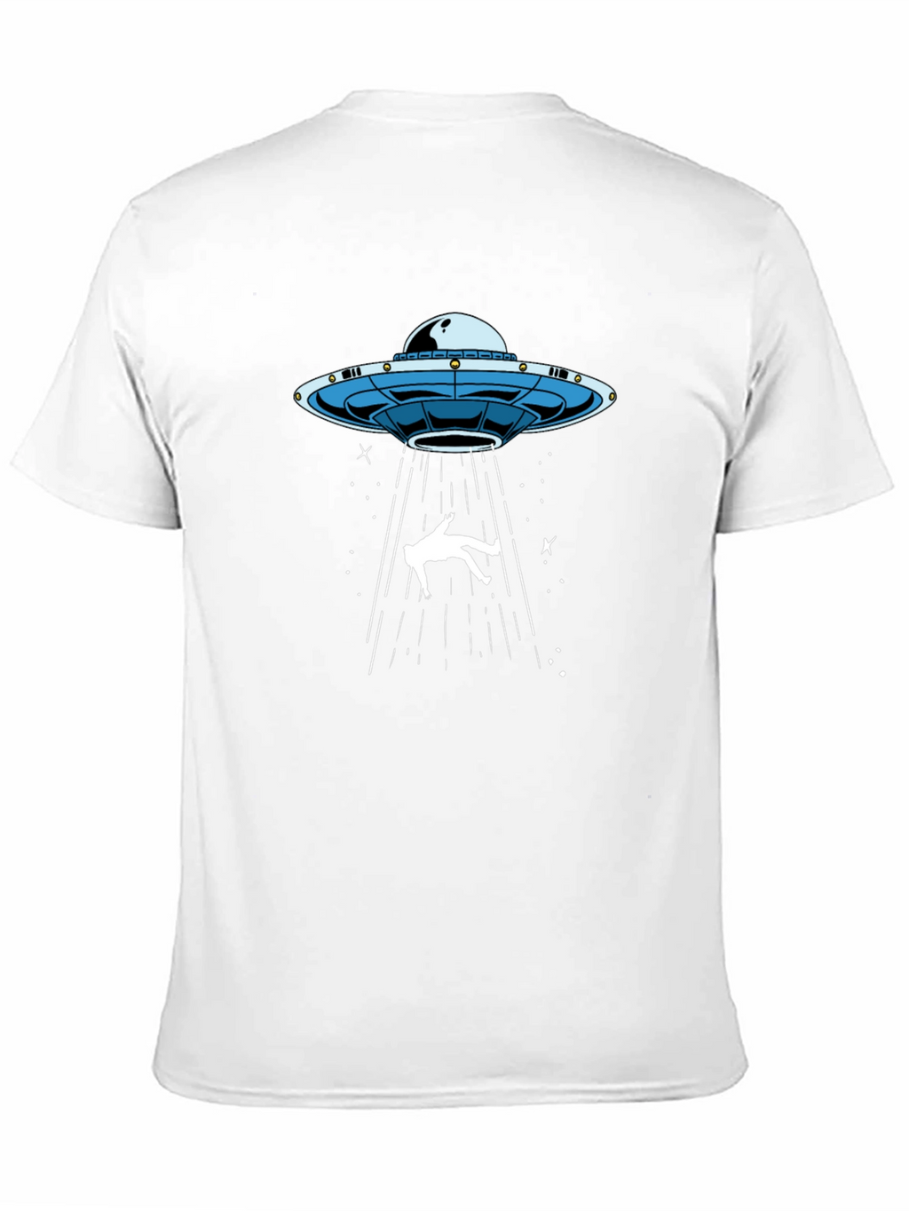 UFO Abduction Graphic Tee - Black Cotton T-Shirt