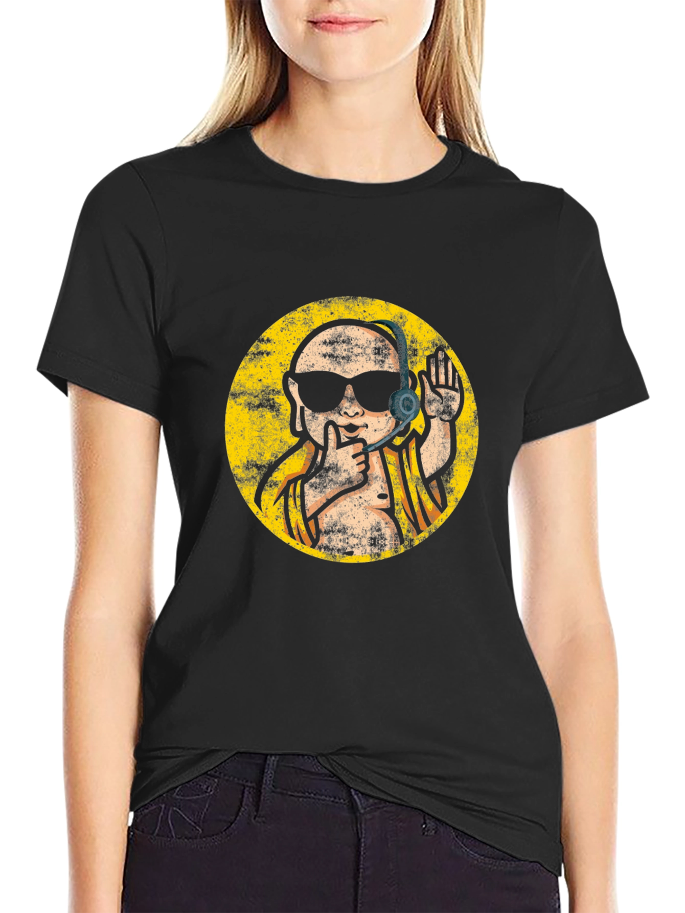 Cool Buddha Graphic Tee - Black T-Shirt