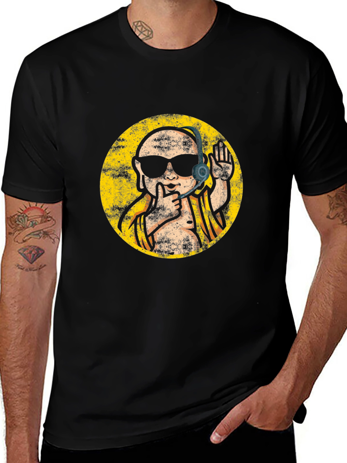 Cool Buddha Graphic Tee - Black T-Shirt