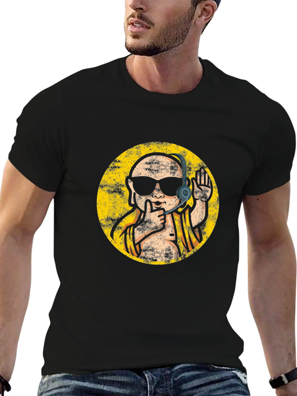 Cool Buddha Graphic Tee - Black T-Shirt