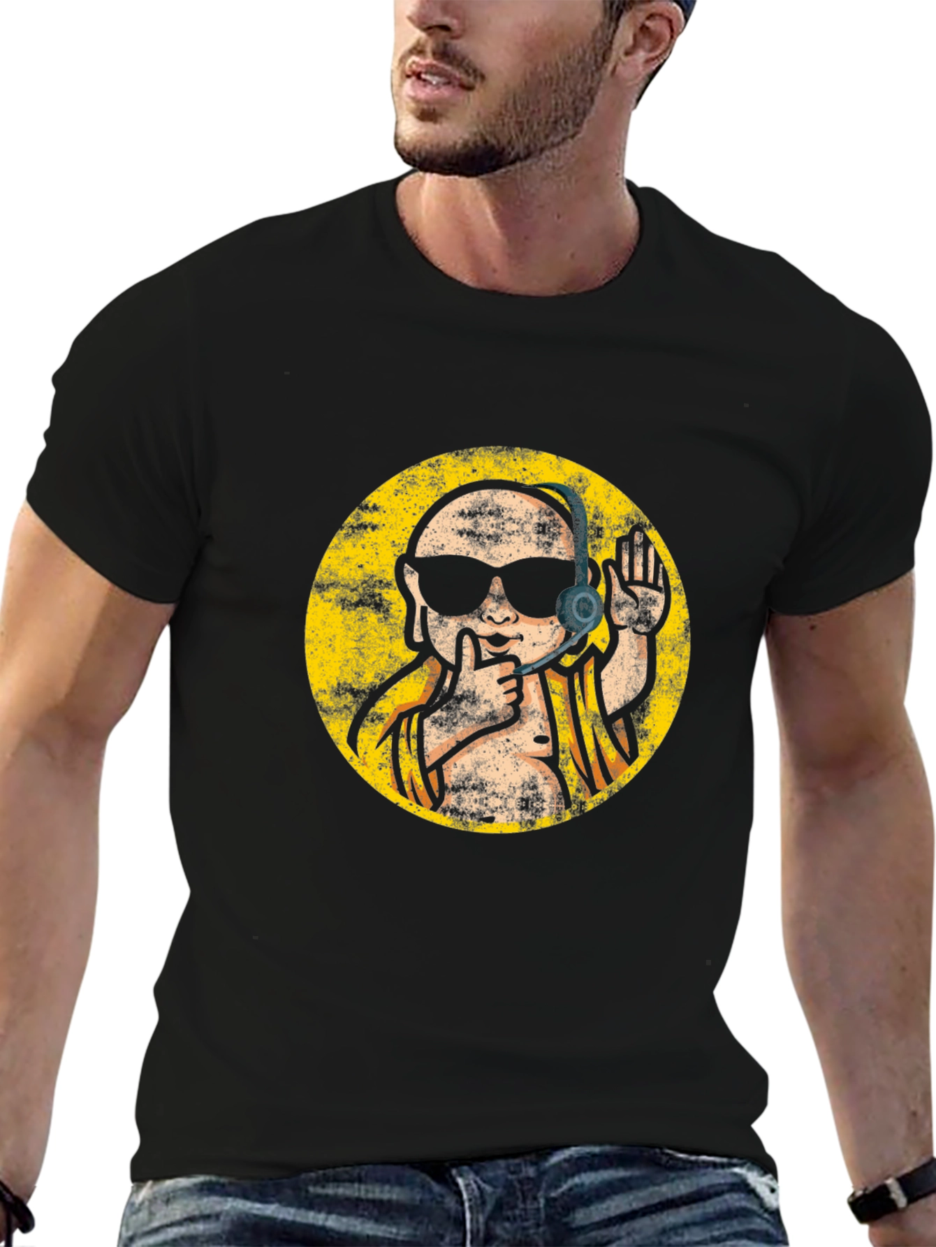 Cool Buddha Graphic Tee - Black T-Shirt