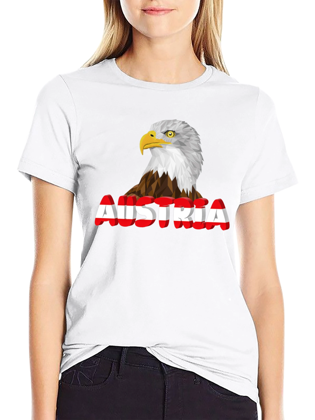 Austria Eagle Graphic Tee - Black Cotton Blend