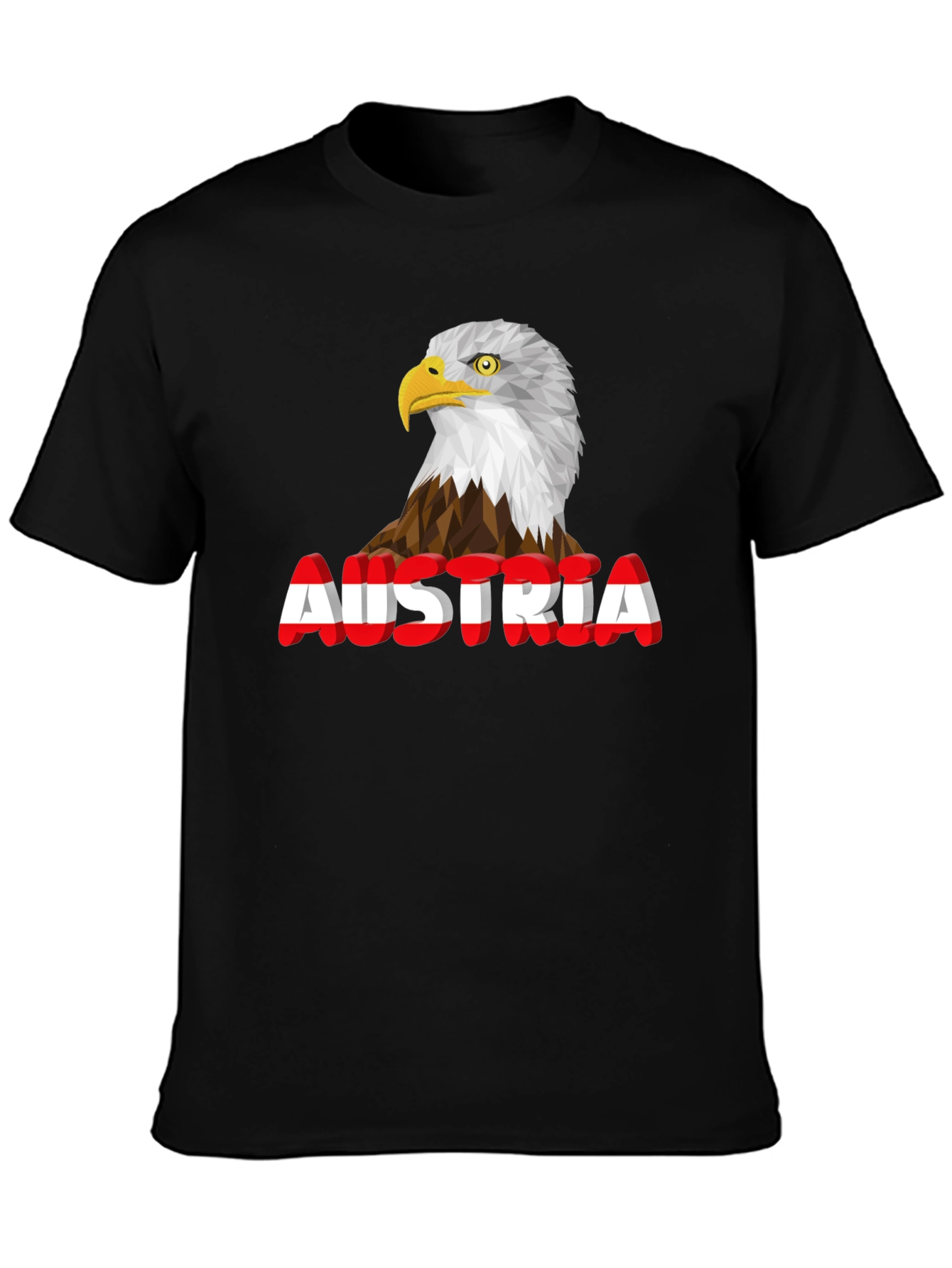 Austria Eagle Graphic Tee - Black Cotton Blend